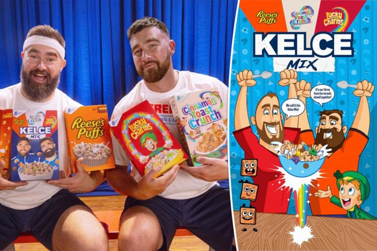 Travis and Jason Kelce launch new cereal with General Mills