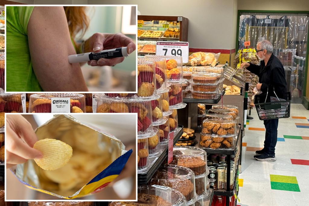 Weight loss pills go into the grocery cart